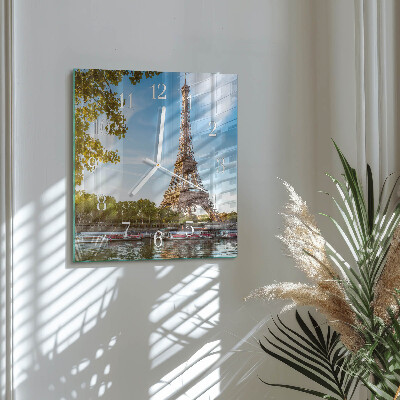 Wanduhr quadratisch Eiffelturm Paris