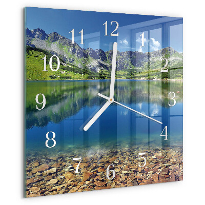 Wanduhr quadratisch Bergsee