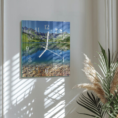 Wanduhr quadratisch Bergsee