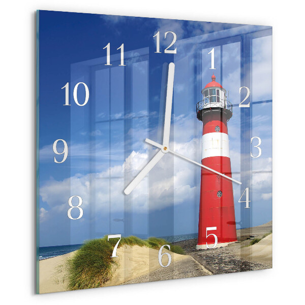 Wanduhr quadratisch Leuchtturm