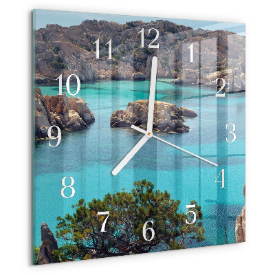 Wanduhr quadratisch Meereslandschaft