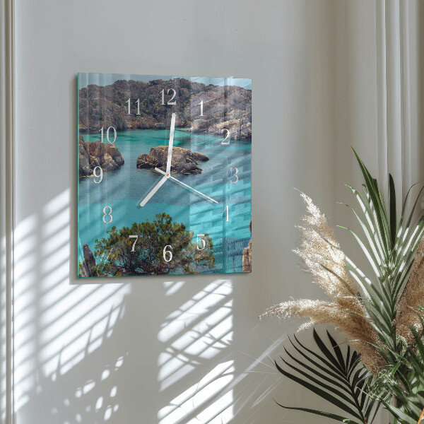 Wanduhr quadratisch Meereslandschaft