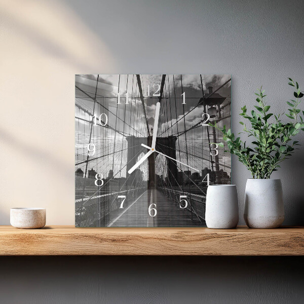 Wanduhr quadratisch Brücke