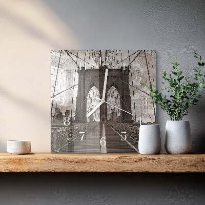 Wanduhr quadratisch Brücke