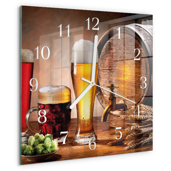 Wanduhr quadratisch Bierfass