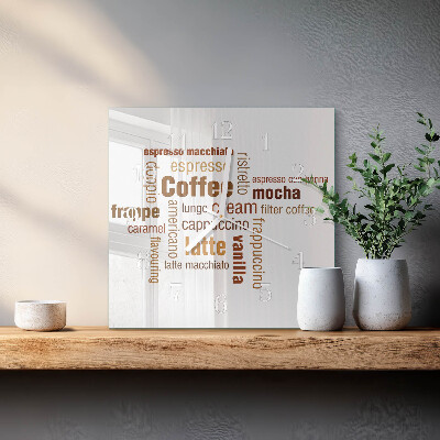 Wanduhr quadratisch Kaffee
