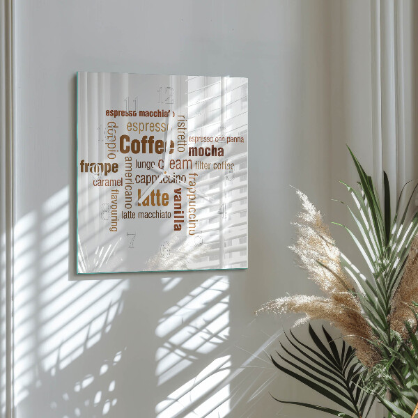 Wanduhr quadratisch Kaffee