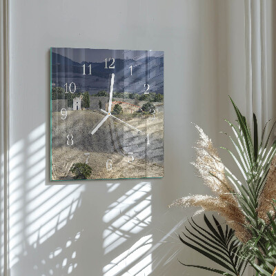 Wanduhr quadratisch Landschaft