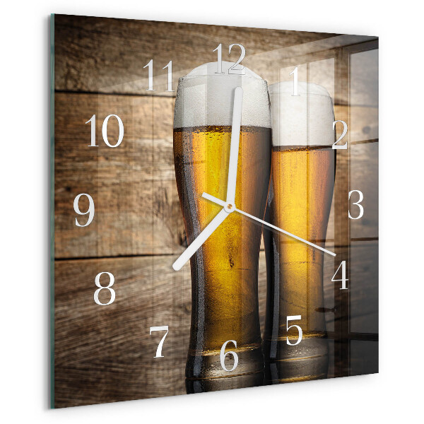 Wanduhr quadratisch Bier