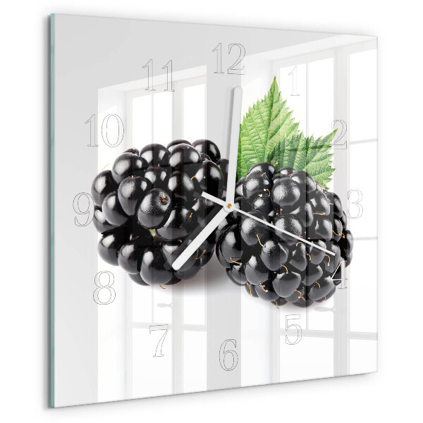 Wanduhr quadratisch Brombeeren