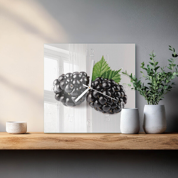 Wanduhr quadratisch Brombeeren