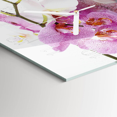 Wanduhr quadratisch Orchidee