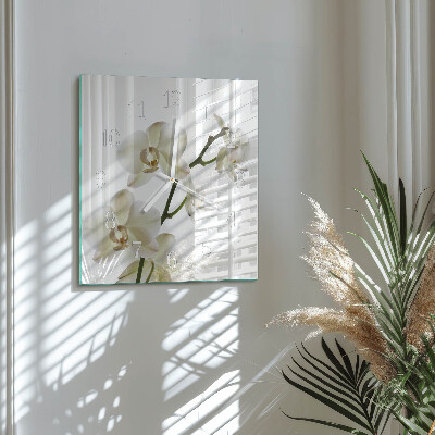 Wanduhr quadratisch Orchidee