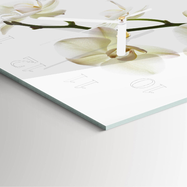 Wanduhr quadratisch Orchidee