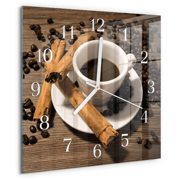 Wanduhr quadratisch Zimtkaffee