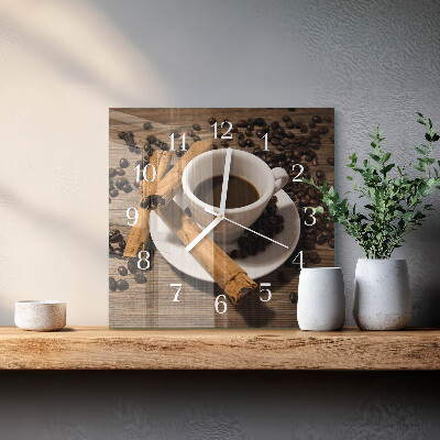 Wanduhr quadratisch Zimtkaffee