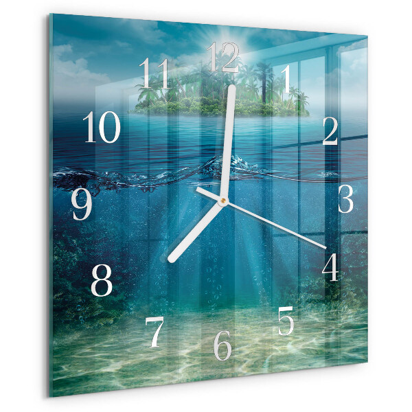 Wanduhr quadratisch Meeresboden