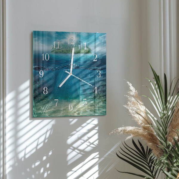Wanduhr quadratisch Meeresboden