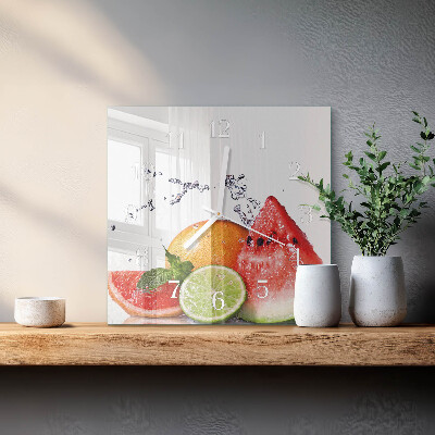 Wanduhr quadratisch Obst
