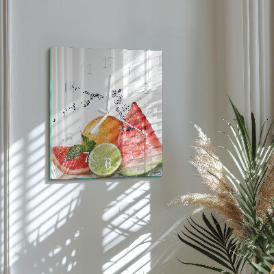 Wanduhr quadratisch Obst