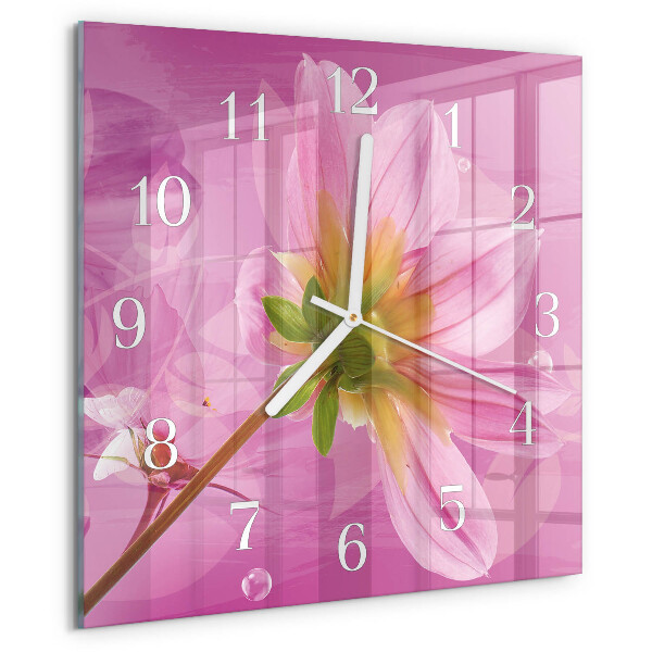 Wanduhr quadratisch Blume