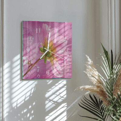 Wanduhr quadratisch Blume