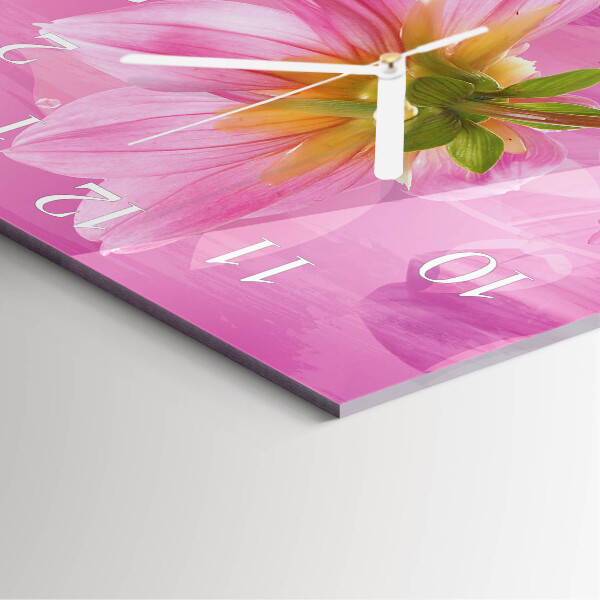 Wanduhr quadratisch Blume