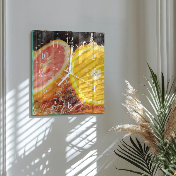 Wanduhr quadratisch Obst