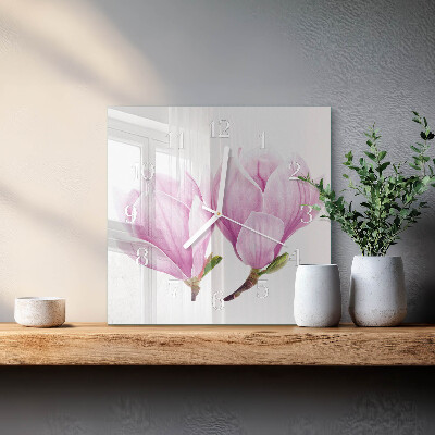 Wanduhr quadratisch Magnolie