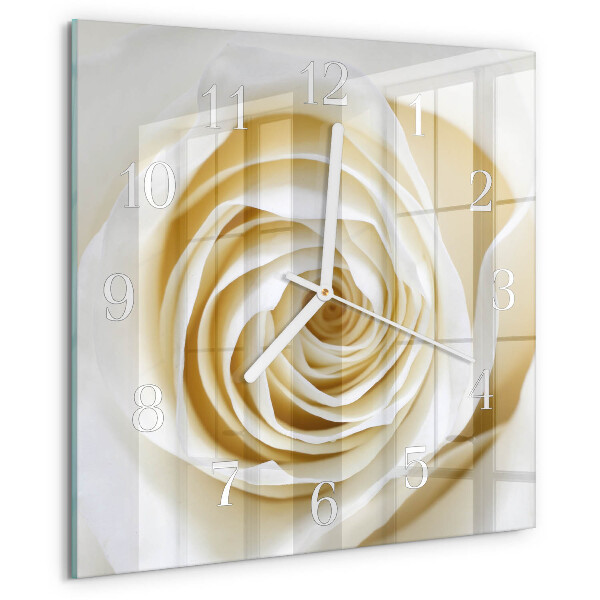 Wanduhr quadratisch Rose