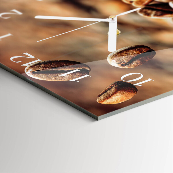 Wanduhr quadratisch Kaffeebohnen