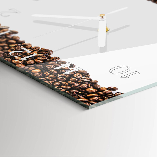 Wanduhr quadratisch Kaffeebohnen