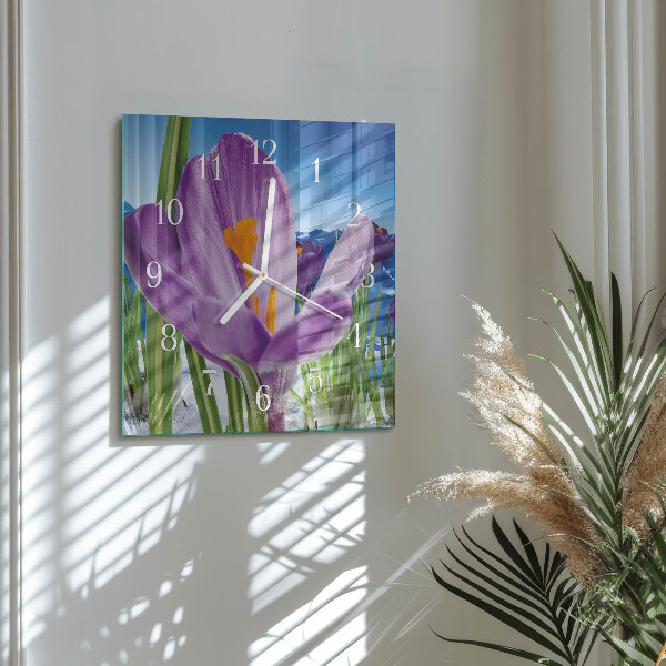 Wanduhr quadratisch Frühling