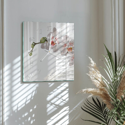 Wanduhr quadratisch Orchidee