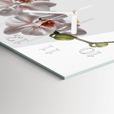 Wanduhr quadratisch Orchidee