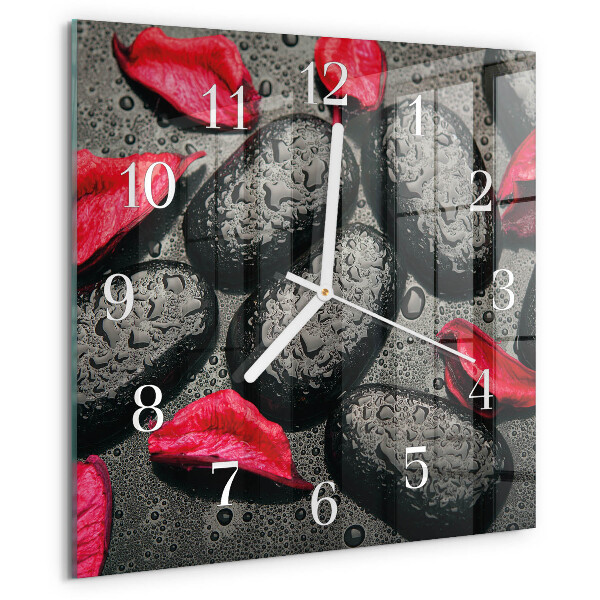 Wanduhr quadratisch Steine