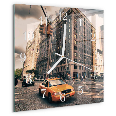 Wanduhr quadratisch Taxi