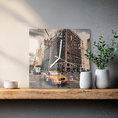 Wanduhr quadratisch Taxi