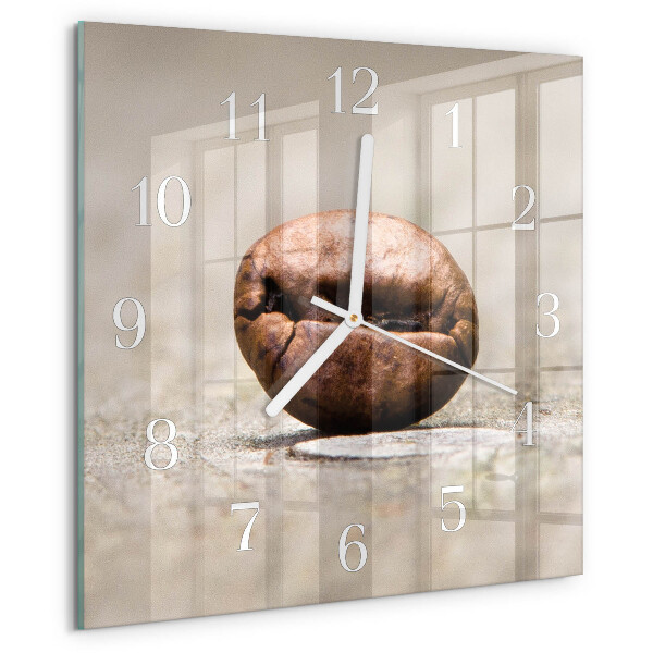 Wanduhr quadratisch Kaffeebohne