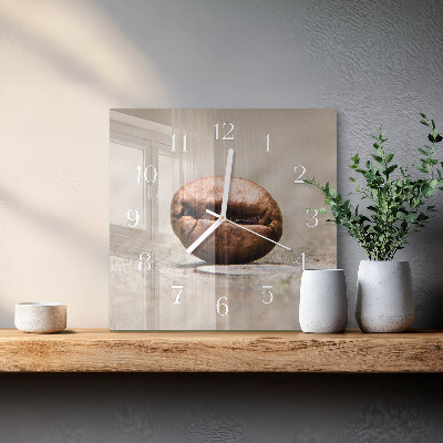 Wanduhr quadratisch Kaffeebohne
