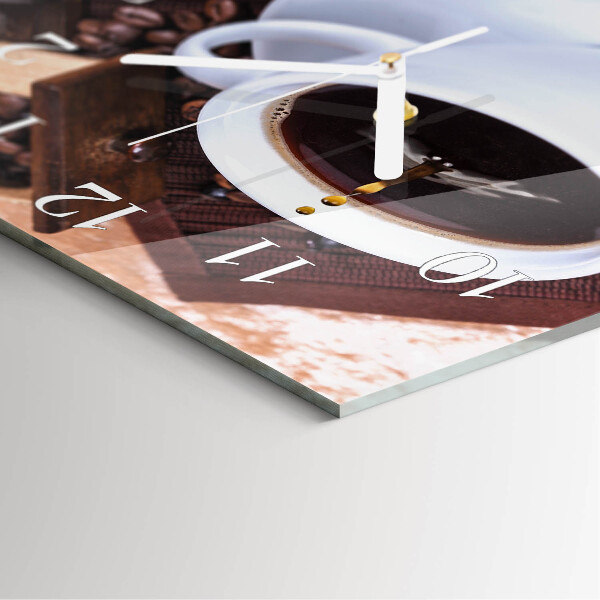 Wanduhr quadratisch Kaffee
