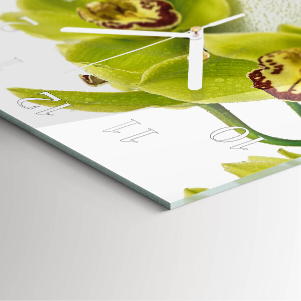 Wanduhr quadratisch Orchidee