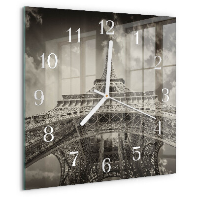 Wanduhr quadratisch Eiffelturm