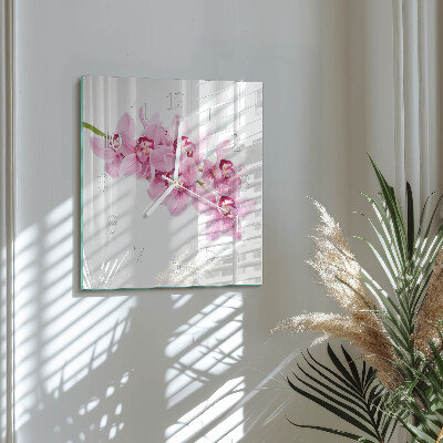 Wanduhr quadratisch Orchidee