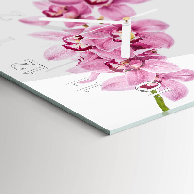 Wanduhr quadratisch Orchidee
