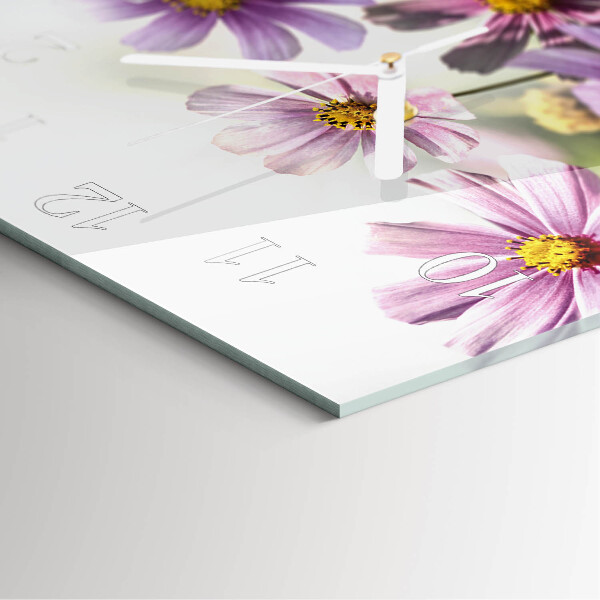 Wanduhr quadratisch Blumen