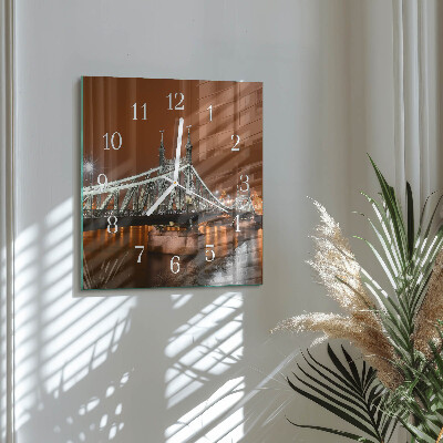 Wanduhr quadratisch Brücke
