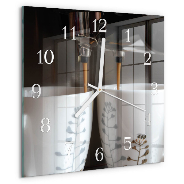 Wanduhr quadratisch Kaffeemaschine