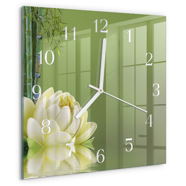 Wanduhr quadratisch Lilie