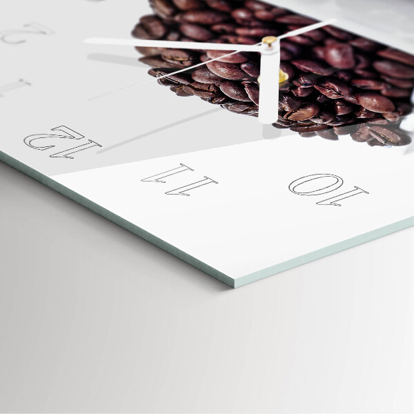 Wanduhr quadratisch Kaffeebohnen